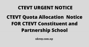 CTEVT Quota Allocation Notice