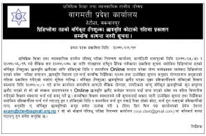Bagmati Province CTEVT Pre-Diploma Classified Scholarship Result 2077